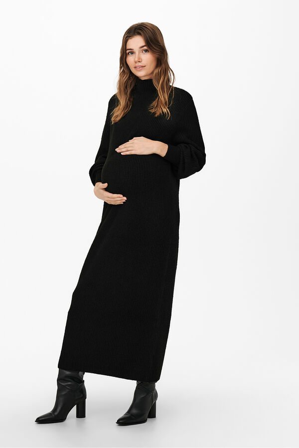 Only Maternity Vestido largo de canal&eacute; maternity  negro