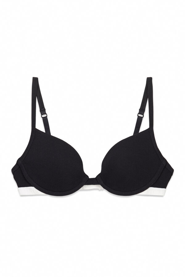 HI&BYE Black cotton push-up bra black