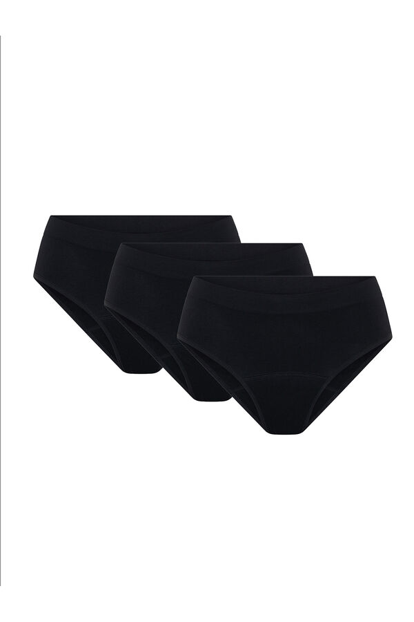 Modibodi Pack of 3 seamless period briefs for heavy flow, black black
