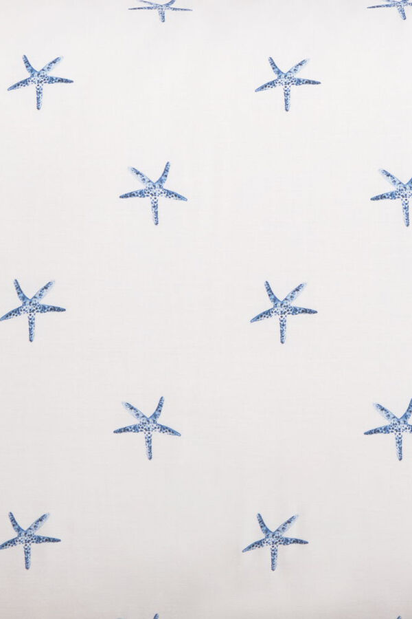 Textura Cotton pillowcase with marine motifs bleu