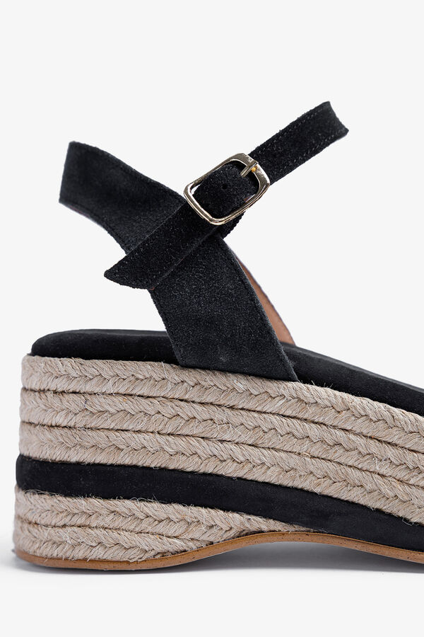 Popa Niskie koturny Meri z zamszu czarny