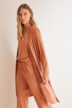 Womensecret Brown polka-dot Ecovero™ robe nude