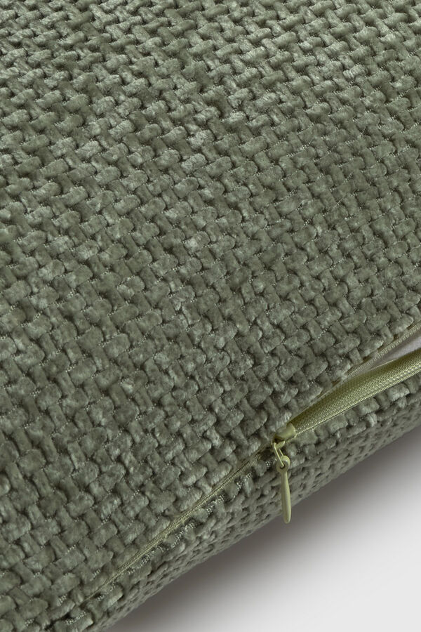 Textura Textured chenille cushion case green