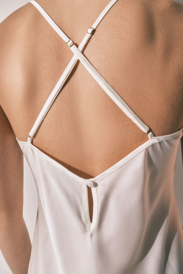 Women'secret Midi satin nightdress in White beige