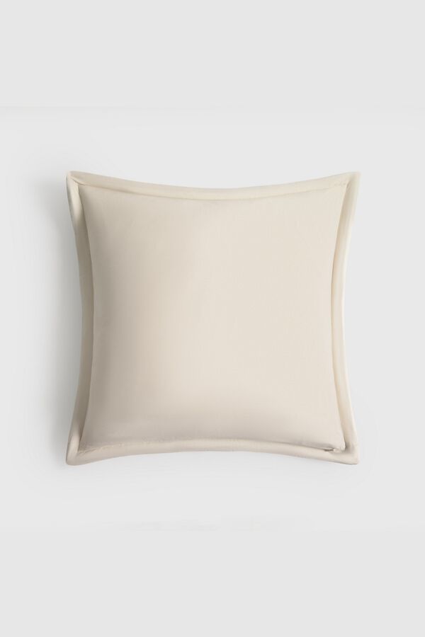 Textura Reversible embroidered polka-dots pillow case green