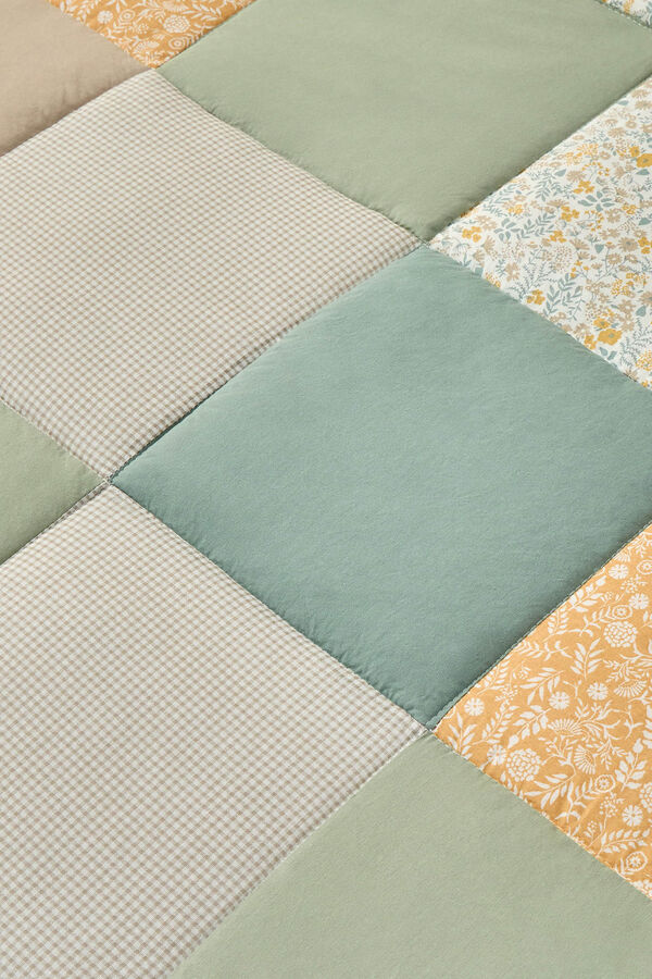 Textura Edred&oacute;n patchwork reversible kaki