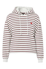 Pieces Striped embroidered sweatshirt white