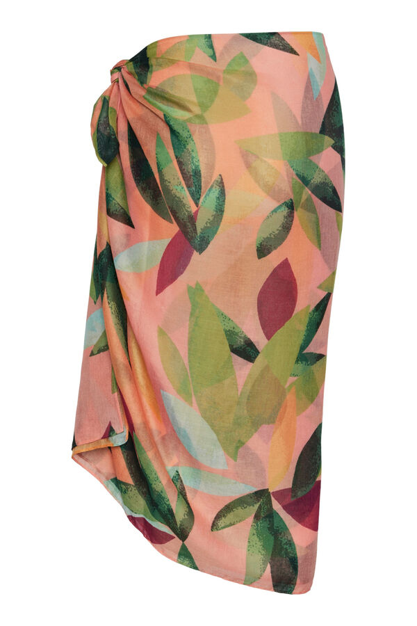 Pieces Pareo de flores tropicales gris