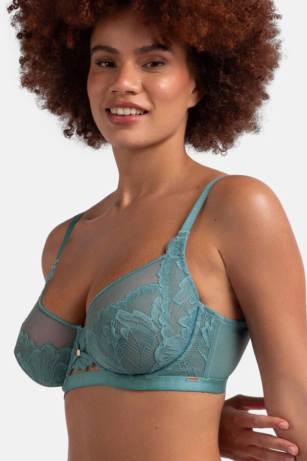 Dorina Sujetador sin relleno con aro encaje verde