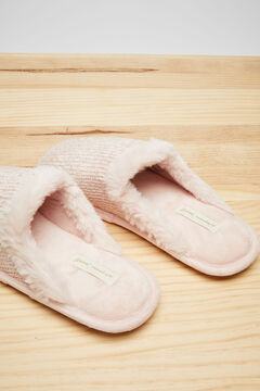 Womensecret Pink velour slippers pink