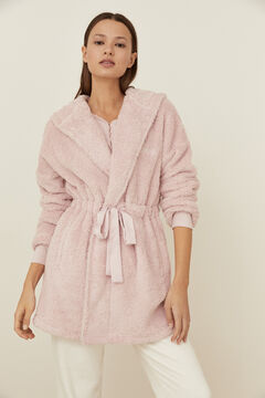 Womensecret Pink fleece princess midi robe pink