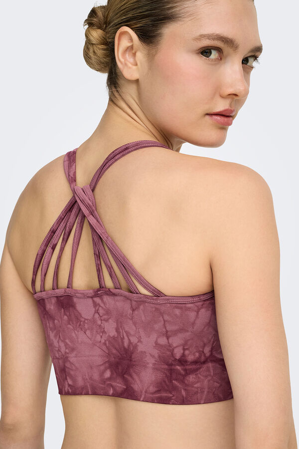 Only Play Nahtloser Sport-BH mit Batikmuster Rosa