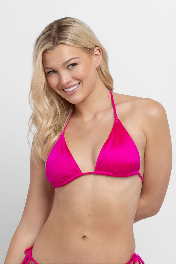 Dorina Top bikini triangular relleno ligero Amnesia fucsia