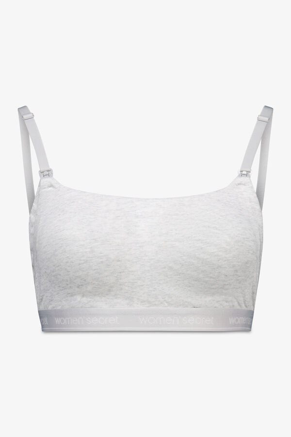 Women'secret LOVELY white cotton maternity bra grey