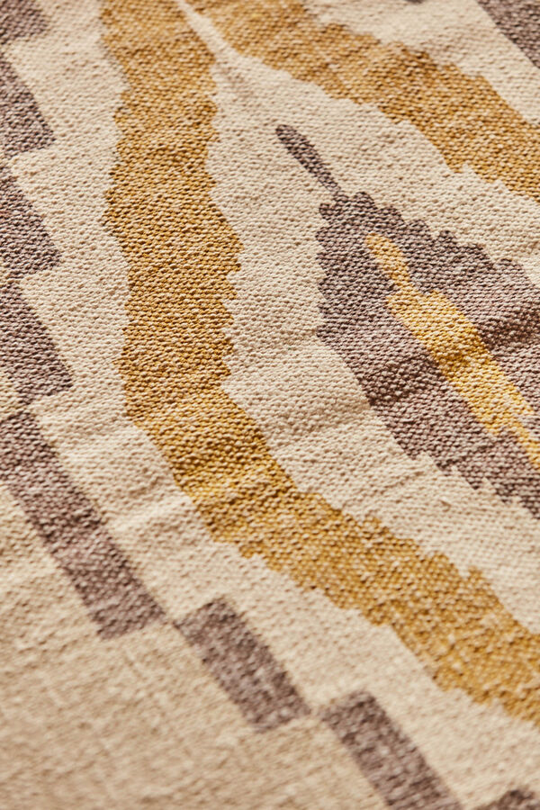 Calma House Alfombra de algod&oacute;n dhourrie mostaza Solrac amarillo