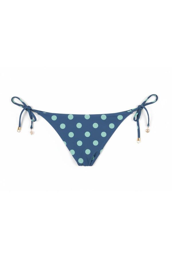 Women'secret Culotte de bikini &agrave; c&ocirc;t&eacute;s moyens imprim&eacute; &agrave; pois bleue bleu