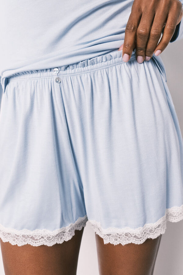 Women'secret Blue viscose soft touch short pyjamas blue