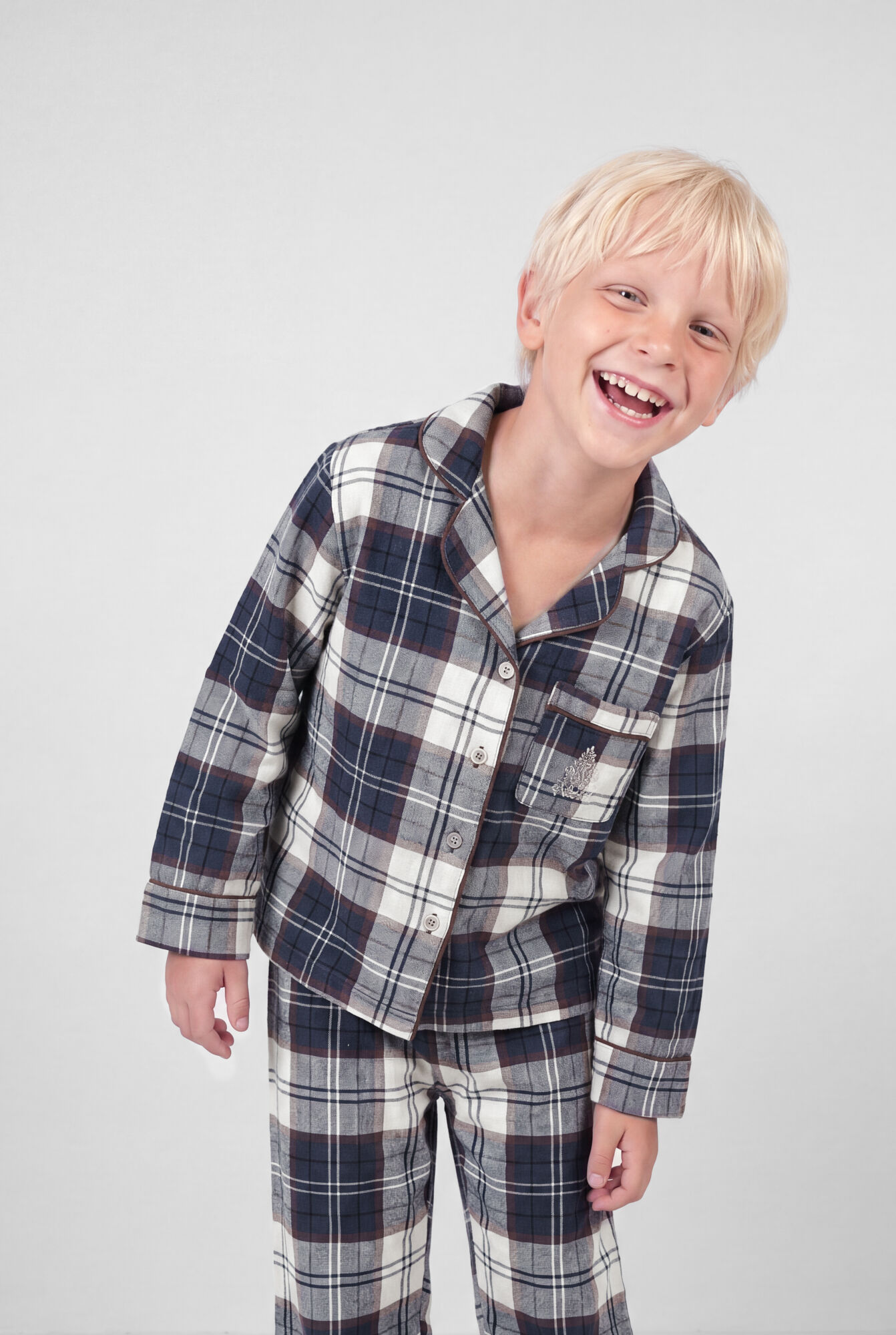 Women'secret Blue plaid classic pyjamas KIDS