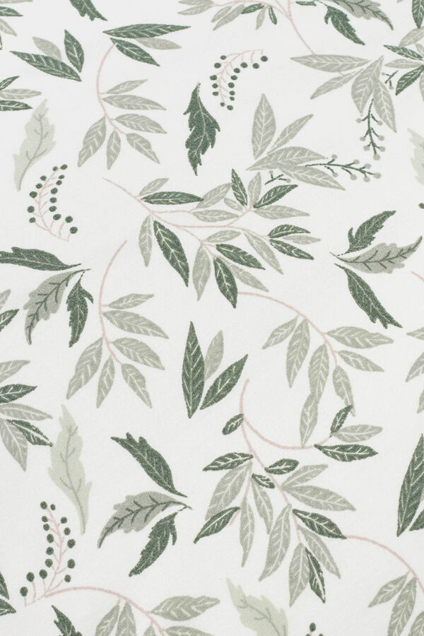 Womensecret Leaf print cotton pillowcase 50 x 75 cm. white