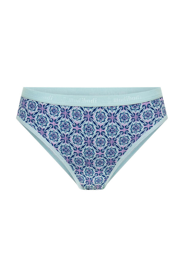 Womensecret Classic Dusky Geo Blue bamboo period panties – light to moderate absorption blue