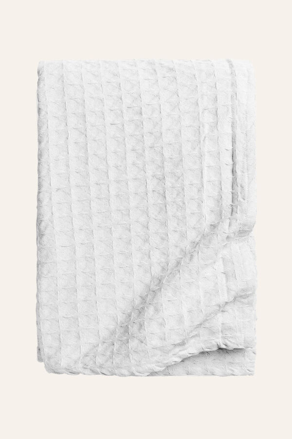 Womensecret Panal white waffle cotton bedspread blanc