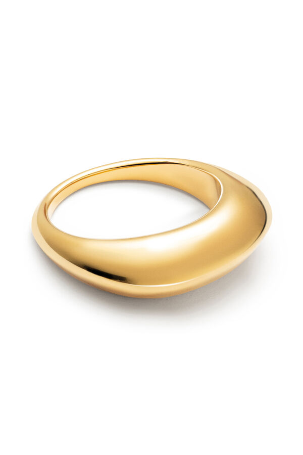 Singularu Maxi Mariana Ring Gold Plated Steel mit Print