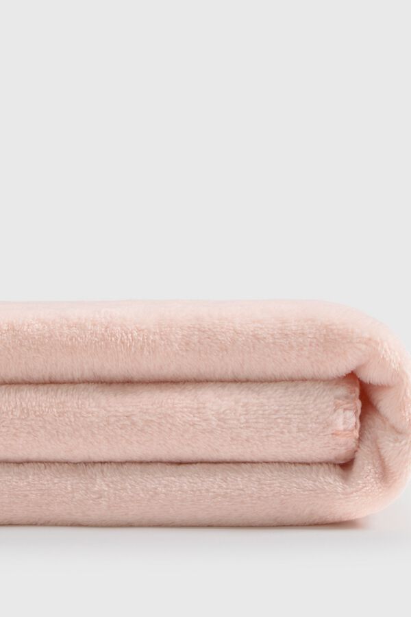 Textura Plaid fleece topstitching pink