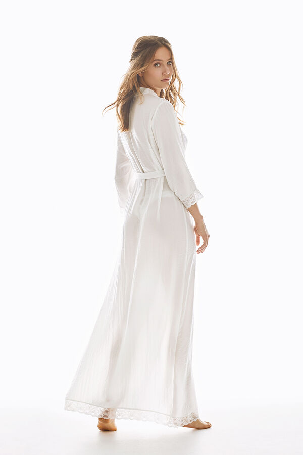 Womensecret Long satin robe blanc