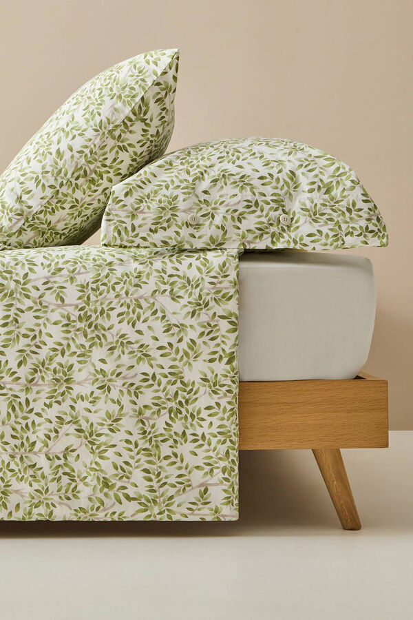 Textura Bettbezug Baumwolle Bl&auml;tter Gr&uuml;n