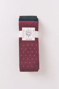 Women'secret Pack of 3 long cotton socks with glitter mix