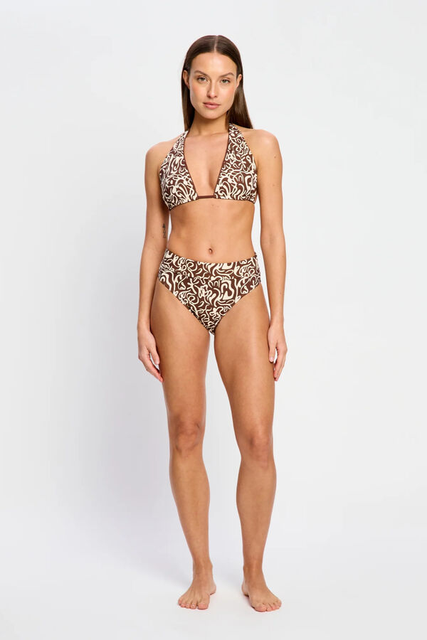 Modibodi Sea Swirl moderate flow high-waisted period bikini bottoms nude
