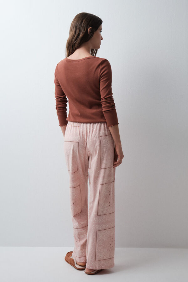 Women'secret Pink cotton bandana long trousers pink