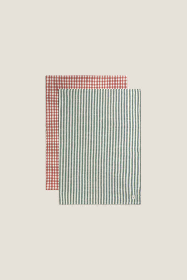 Textura Set gef&auml;rbter Baumwolllappen Rot