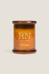 Textura Orange root scented candle mit Print