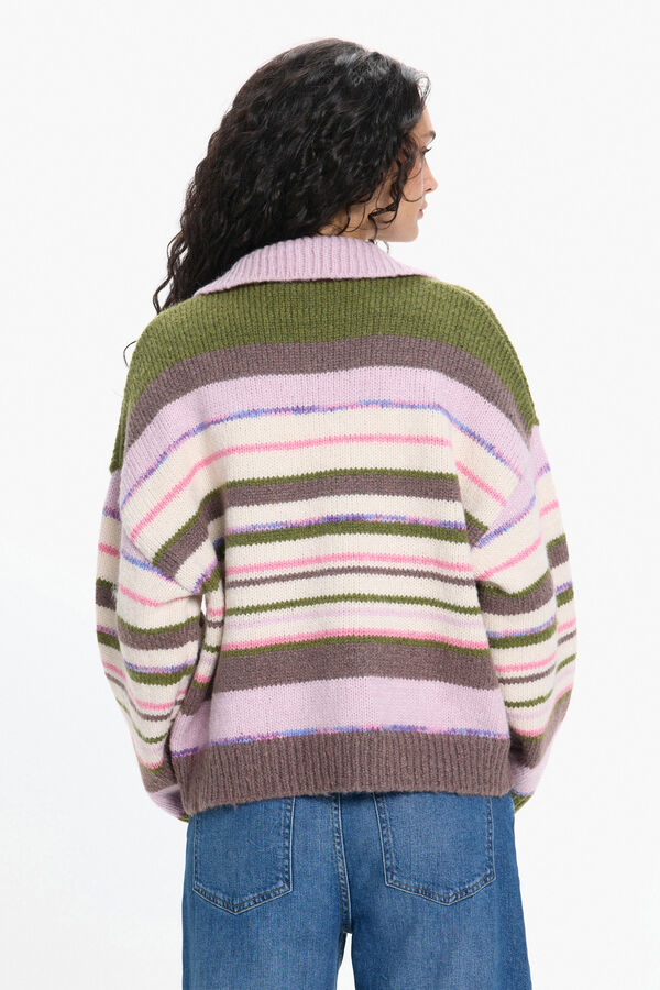 Pieces Contrast Polo shirt Neck Jumper multicolour