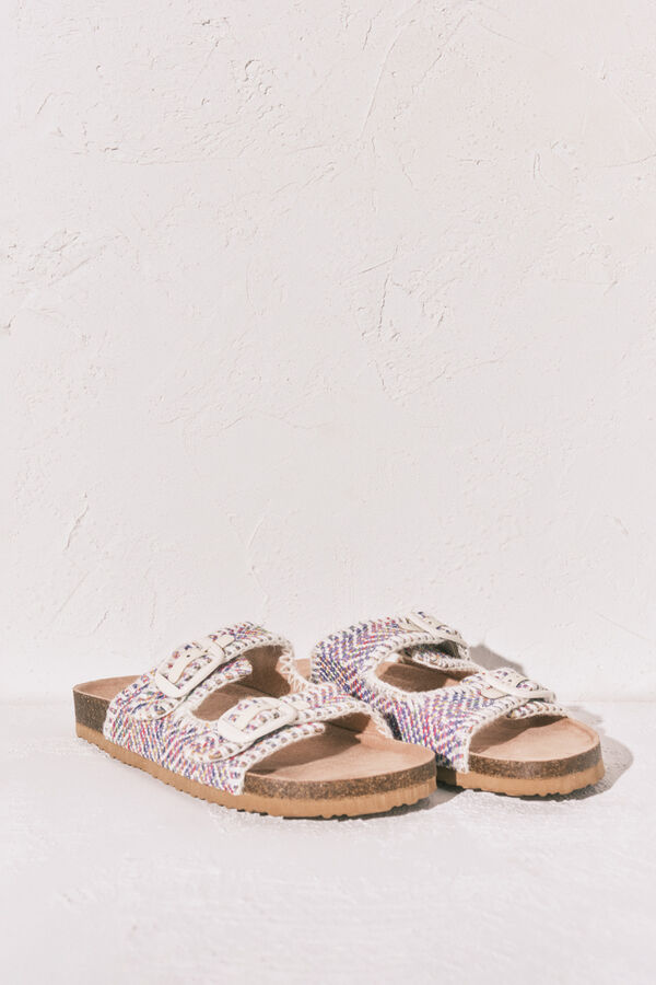 Women'secret Sand&aacute;lia bio tiras tecido pespontos estampado