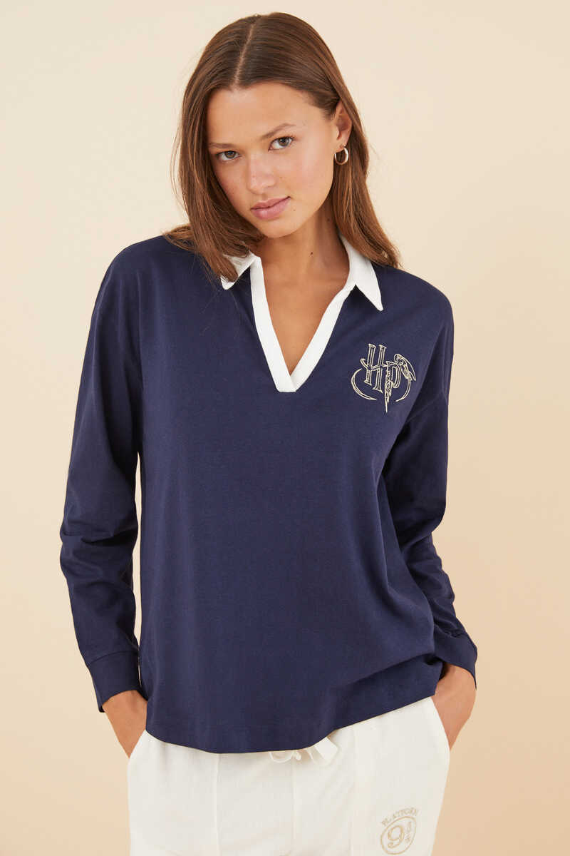 Womensecret Navy blue Harry Potter polo shirt in 100% cotton blue