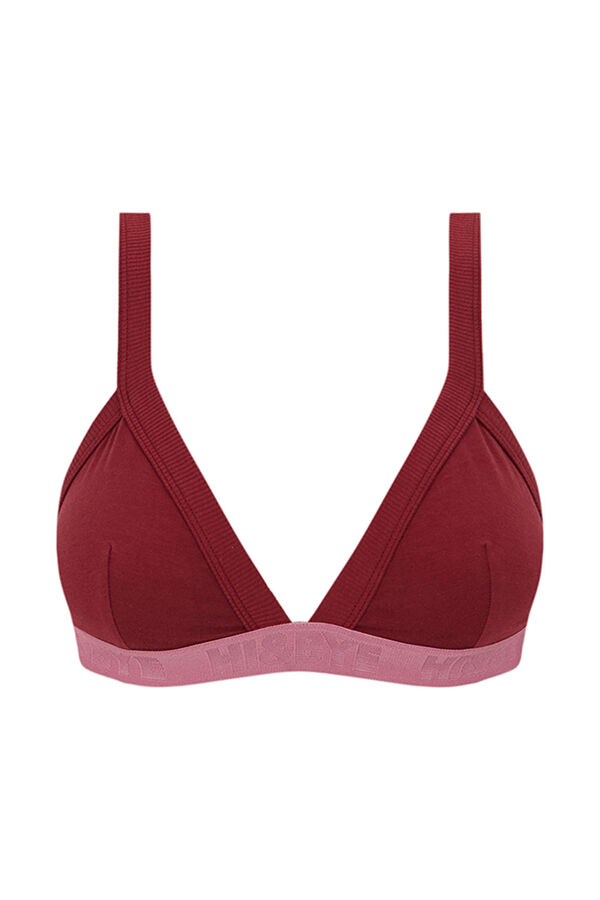 Womensecret Soutien triangular algodão vinho vermelho