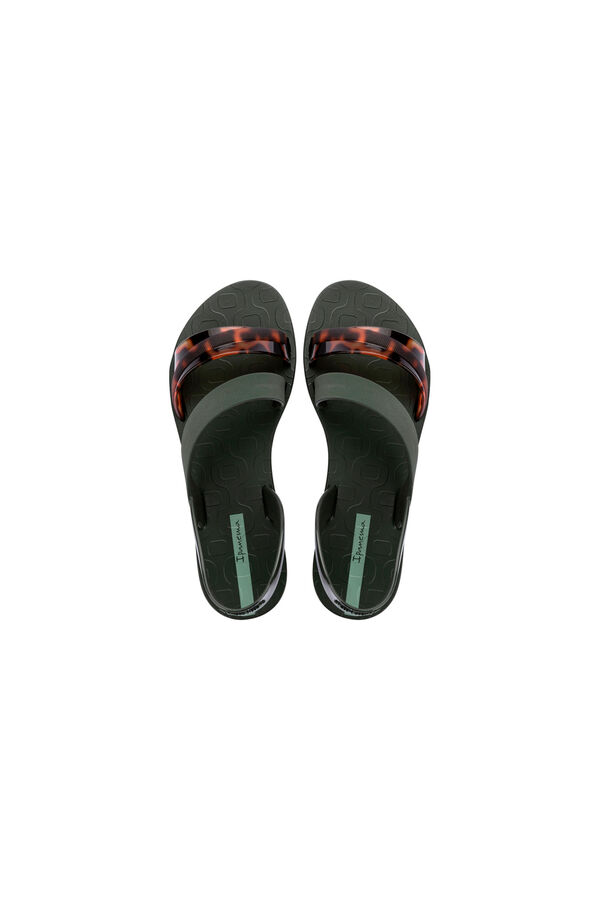 Ipanema Animal print asymmetric strap sandal green