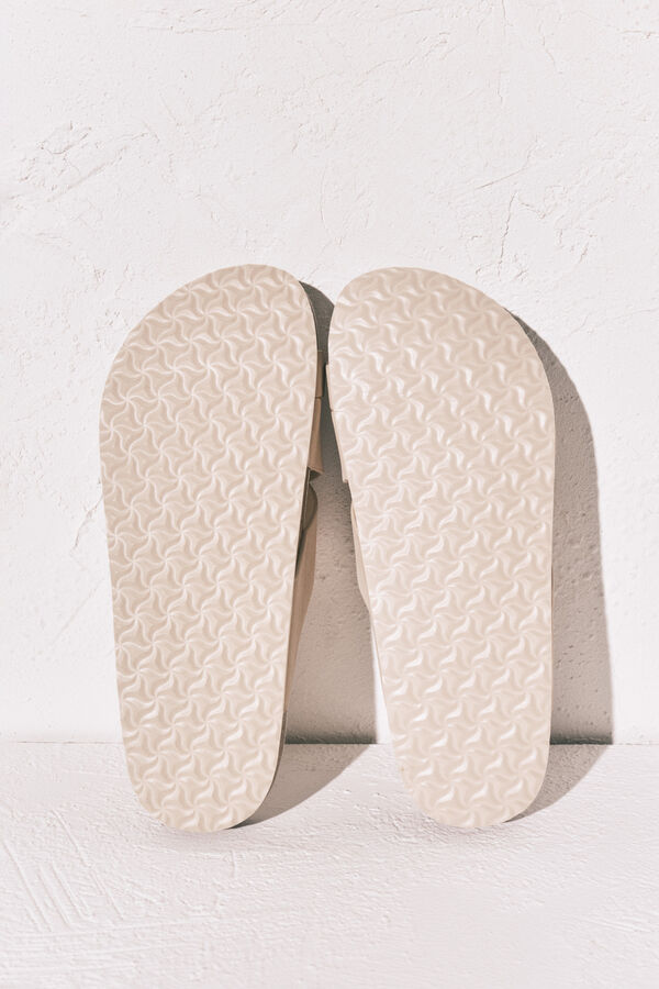 Women'secret Beige cross-strap bio sandal nude