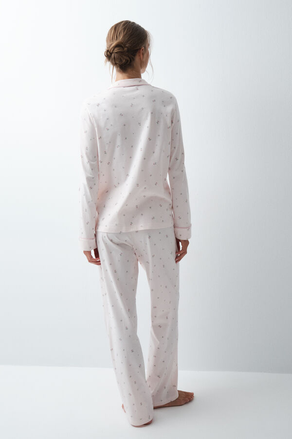 Women'secret Floral cotton classic pyjamas pink