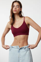 Trendyol Sujetador bralette sin aros ni costuras burdeos burdeos