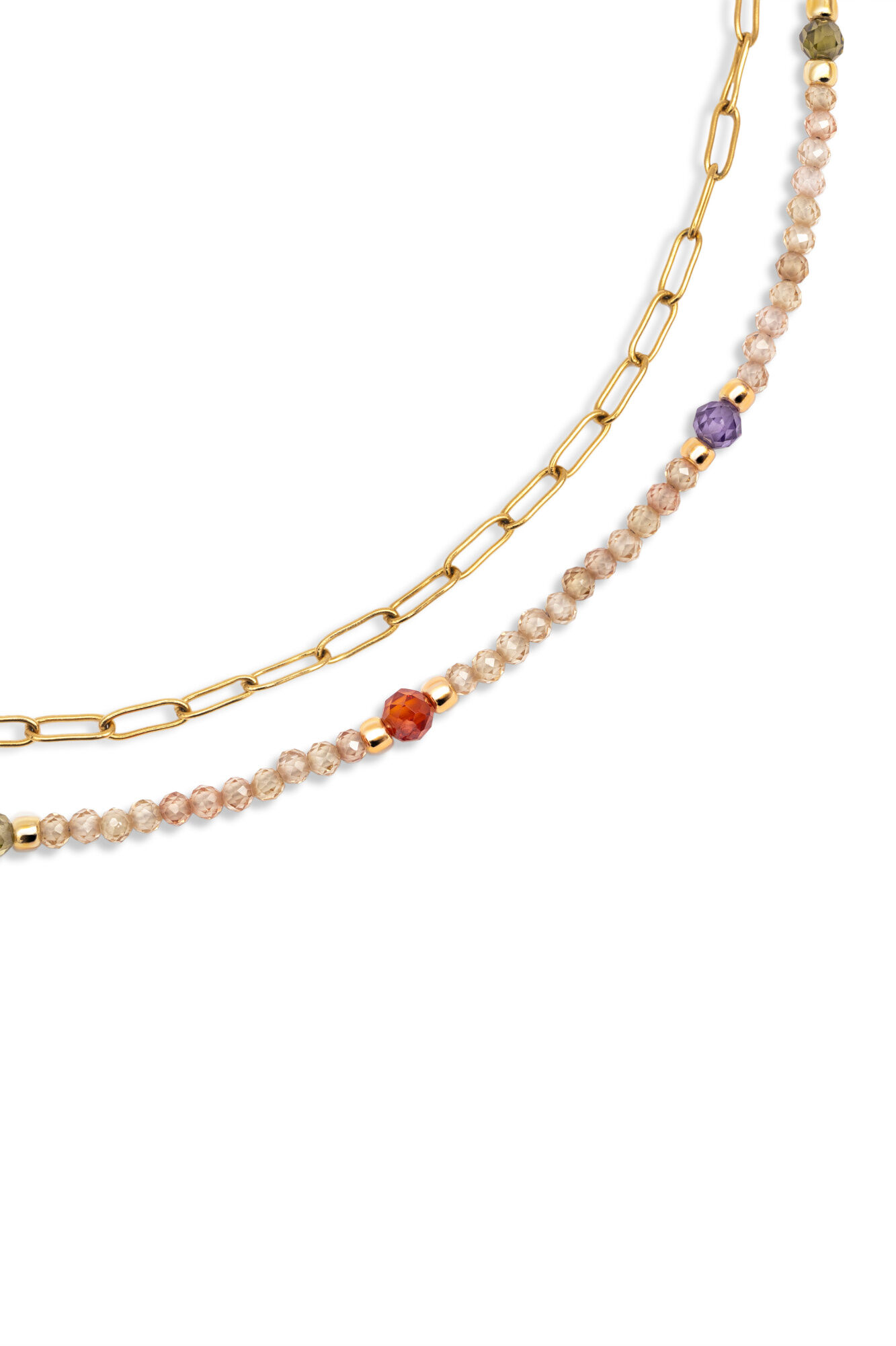 Singularu Glam 90cm Halskette aus vergoldetem Stahl