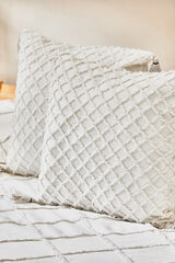 Calma House Royal white diamond embossed cushion cover white