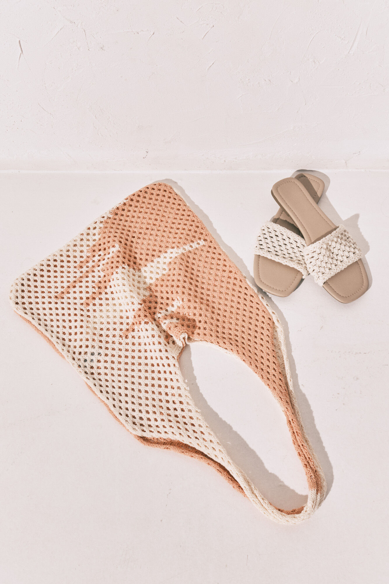 Women'secret Sac cabas en crochet bicolore