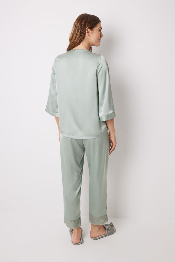 Womensecret Long green chiffon pajamas green