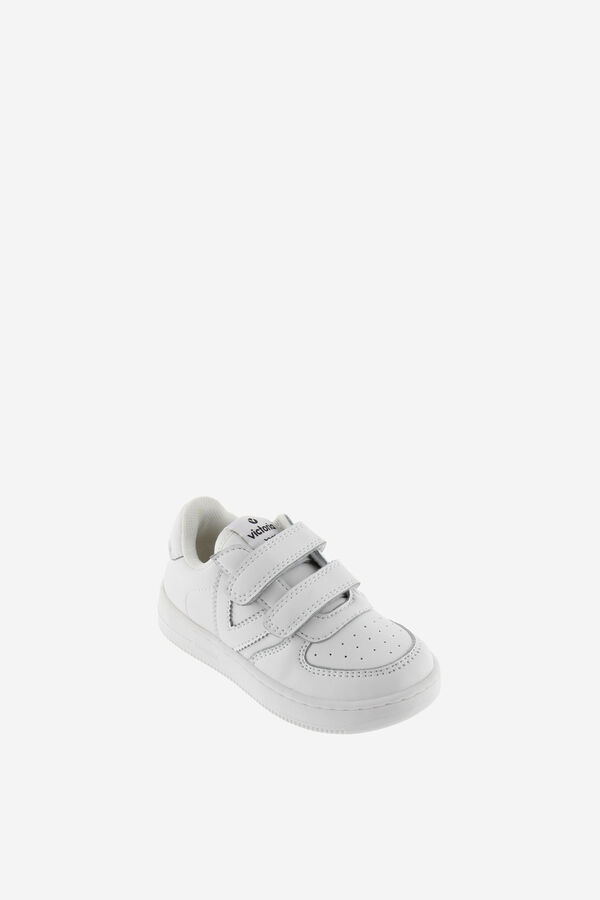 Womensecret Tiempo Faux Leather Strap Trainers Weiß