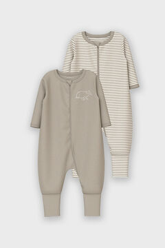 Womensecret Conjunto de dois pijamas neutros para bebê golfinho cinzento