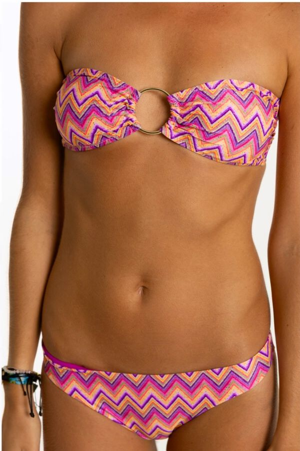 Cotton Sail Zigzag ring bandeau bikini top printed
