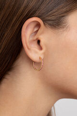 Singularu Pendientes Gleam Raspberry Plata Ba&ntilde;o Oro amarillo